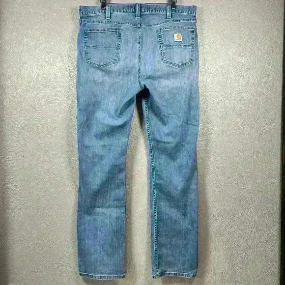CARHARTT Classic Relaxed Fit Light Wash Distressed Jeans Work Denim Men 38 x 34 - Picture 9 of 12